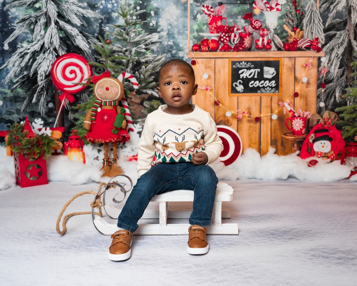 Candy Cane Lane holiday portrait