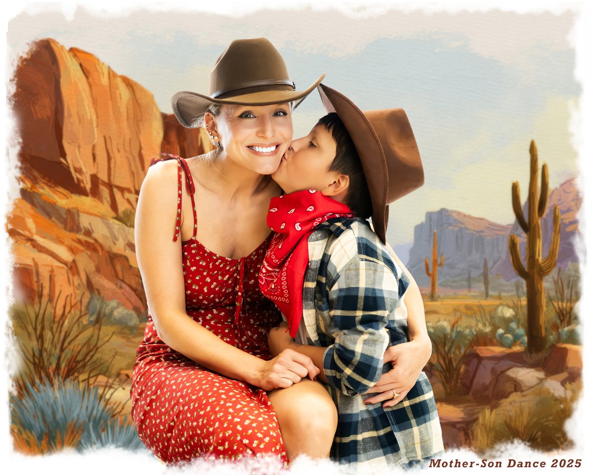 Mother-Son Dance wild west portrait