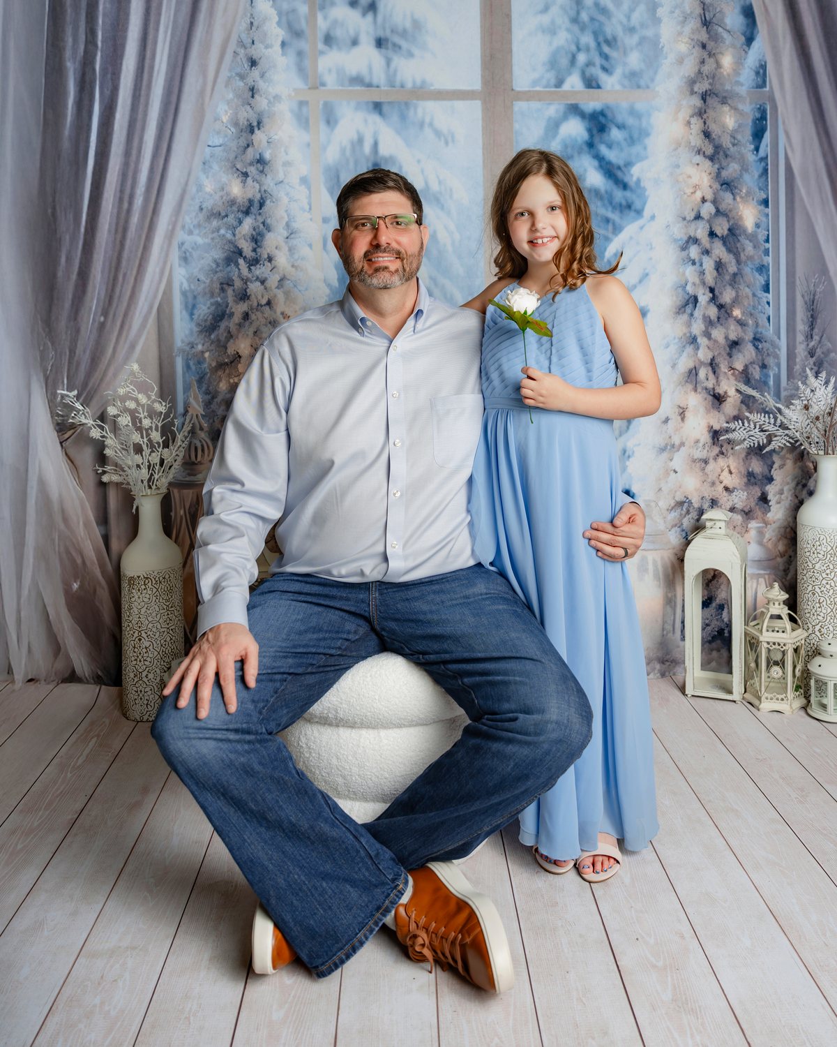 Winter Father-Daughter portrait